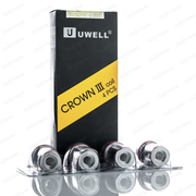 Uwell Crown III replacement vape coils, pack of 4 with 0.25Ω resistance options for Crown III tank.